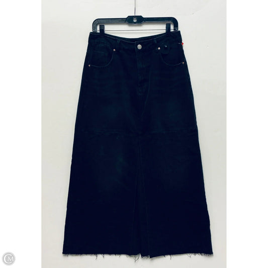 Skirt Maxi By Cme In Black Denim, Size: L