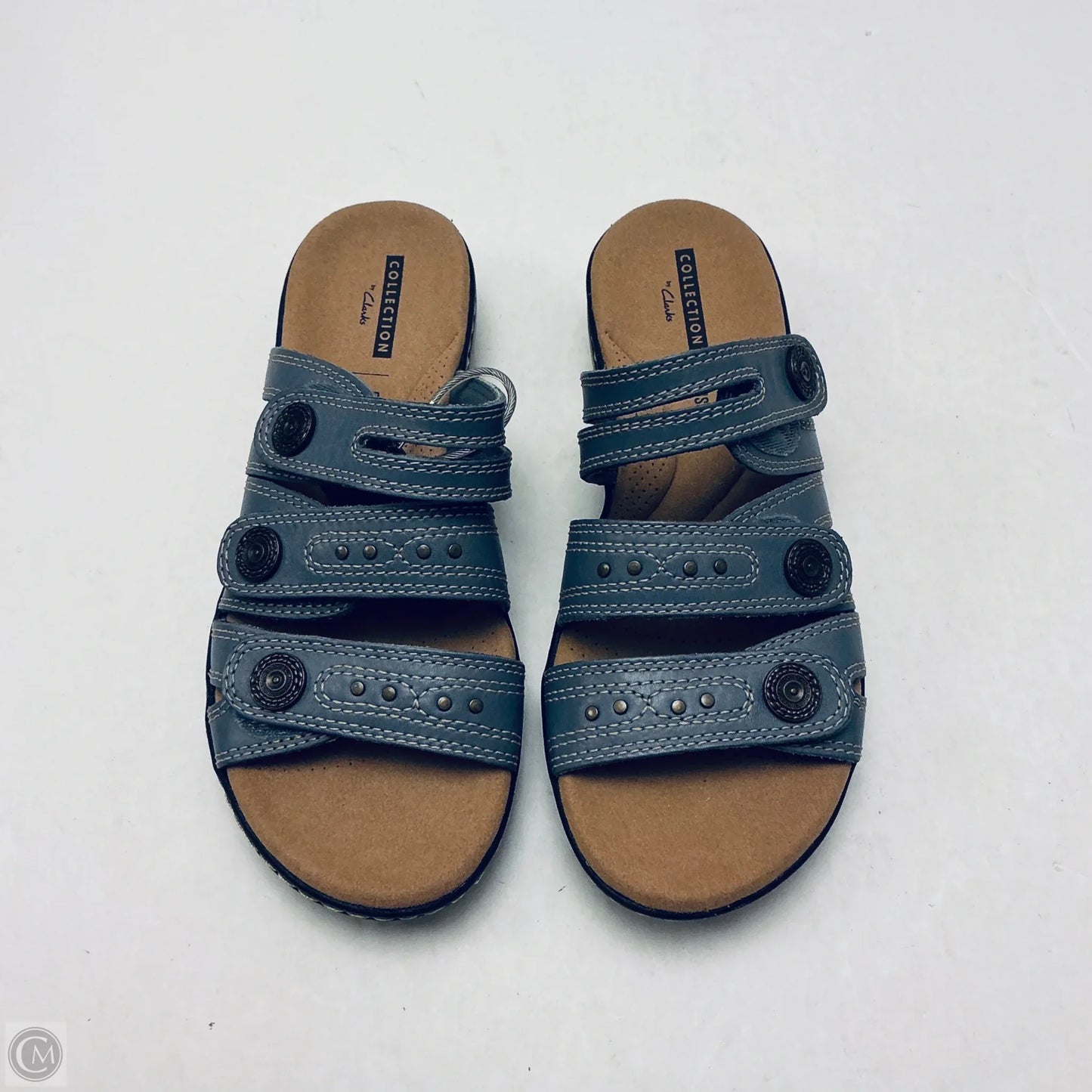 Sandals Flats By Clarks In Grey, Size: 5.5