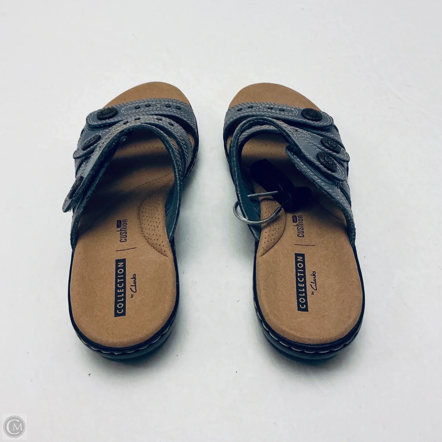 Sandals Flats By Clarks In Grey, Size: 5.5