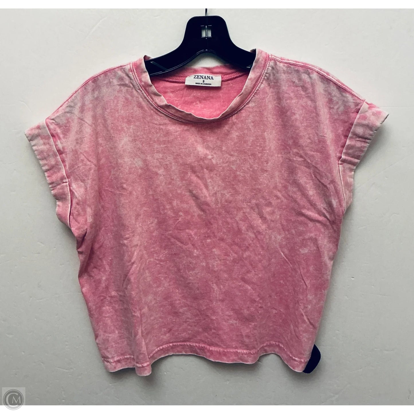 Top Short Sleeve Basic By Zenana In Pink, Size: S