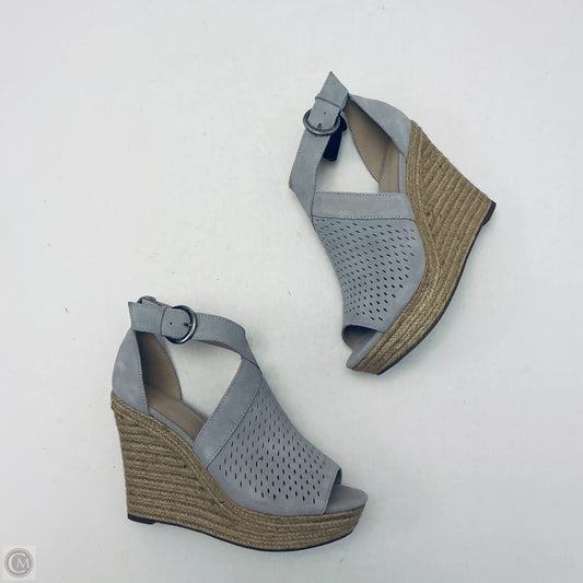 Sandals Heels Wedge By Mark Fisher In Grey, Size: 8.5