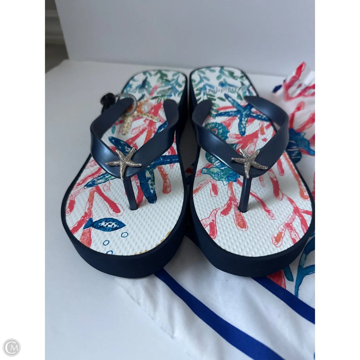 Sandals Flip Flops By Brighton In Blue, Size: 9