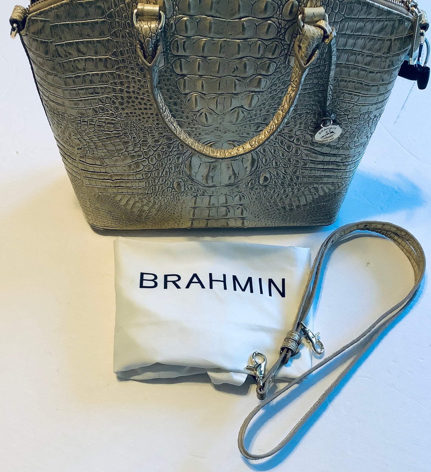 Handbag Designer By Brahmin, Size: Large