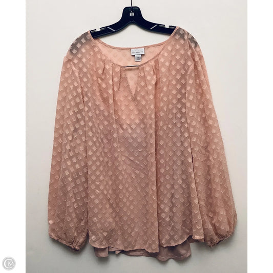 Top Long Sleeve By Liz Claiborne In Pink, Size: 3x