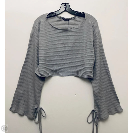 Top Long Sleeve By Fashion Nova In Grey, Size: L