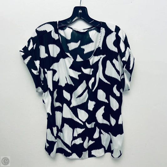Top Short Sleeve By Nine West In Black & White, Size: Xl