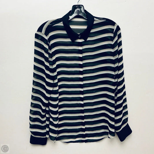 Top Long Sleeve By Ann Taylor In Striped Pattern, Size: M