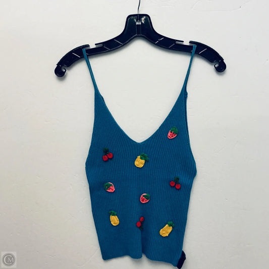 Top Sleeveless Basic By Zara In Blue, Size: L