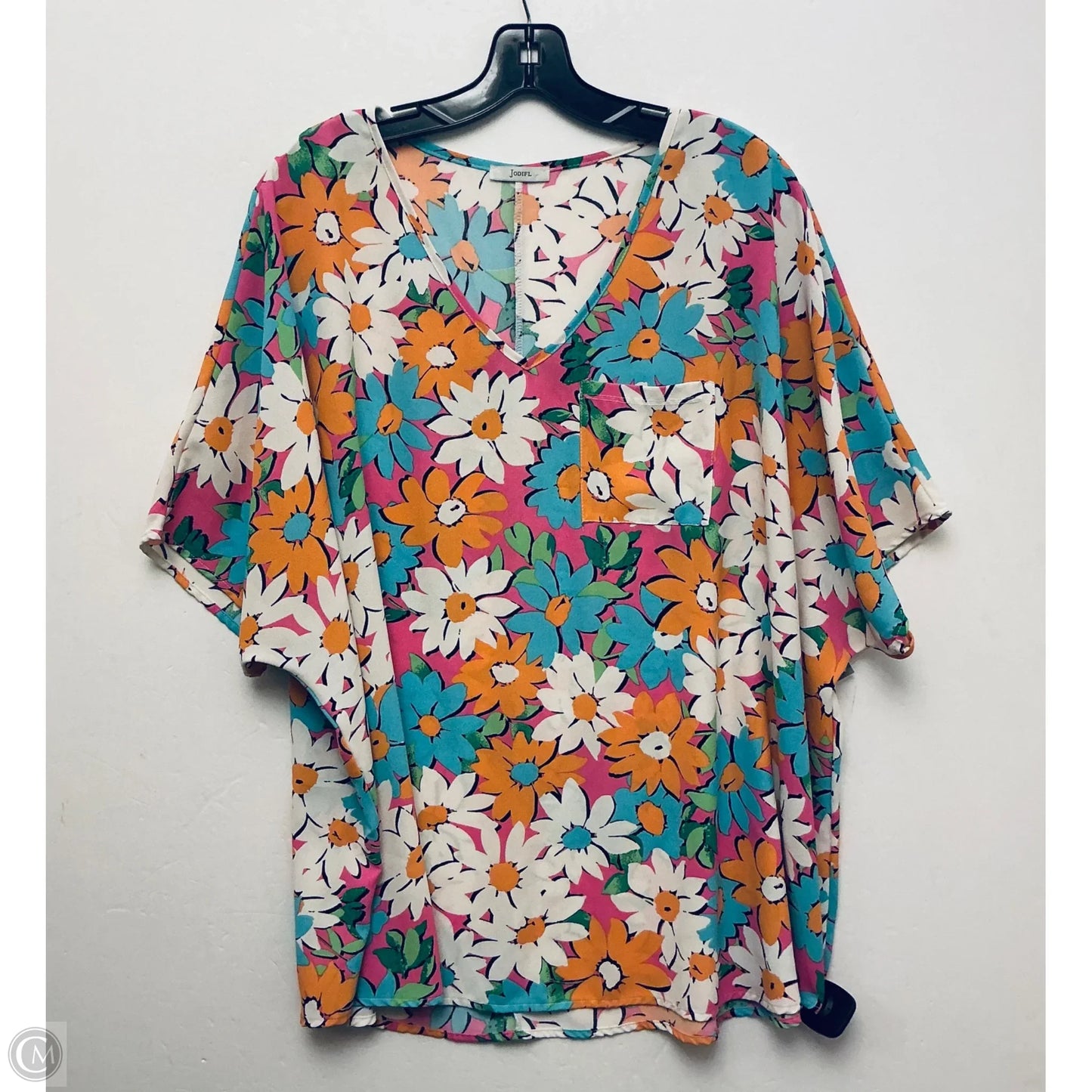 Top Short Sleeve By Jodifl In Floral Print, Size: 2x