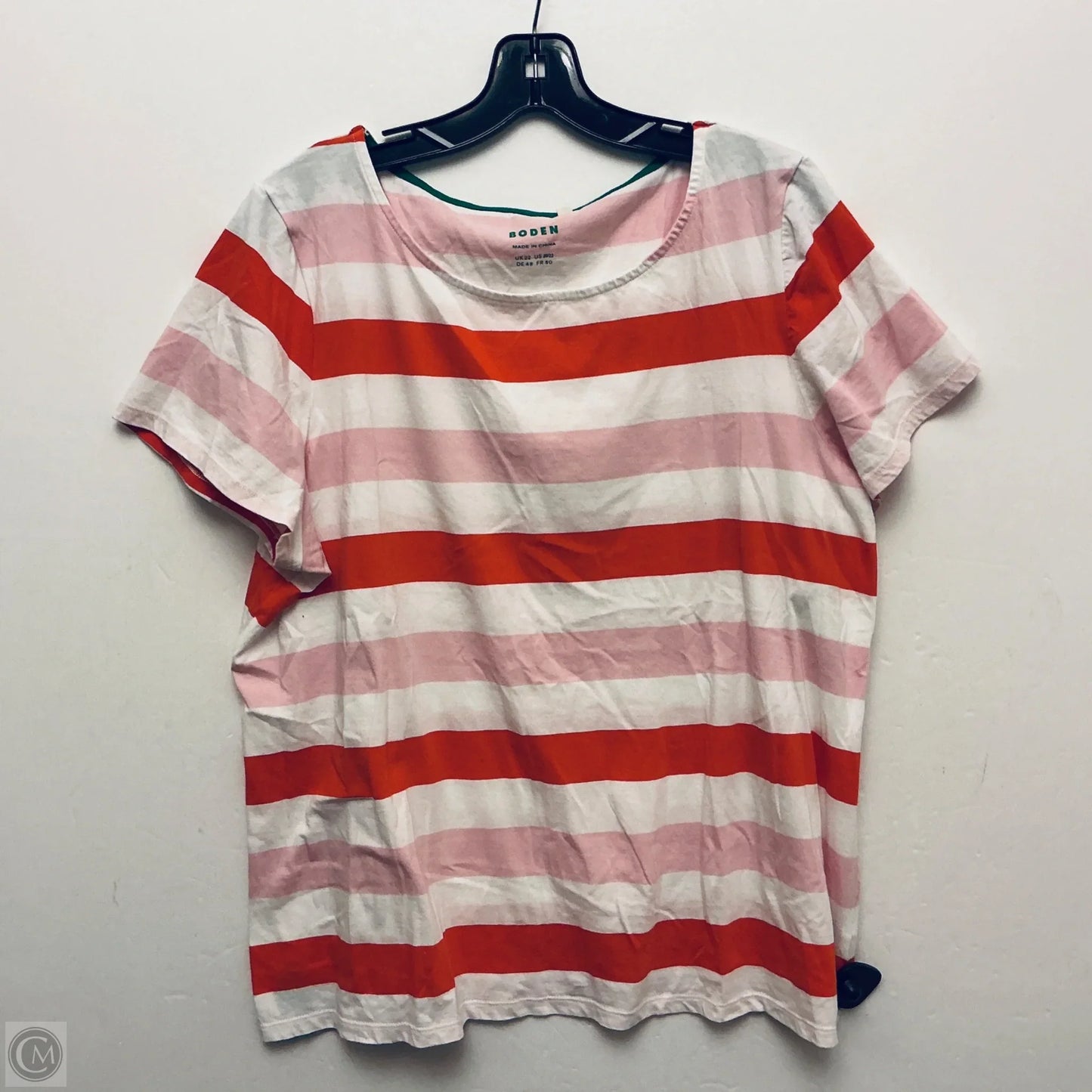 Top Short Sleeve Basic By Boden In Striped Pattern, Size: Xxl