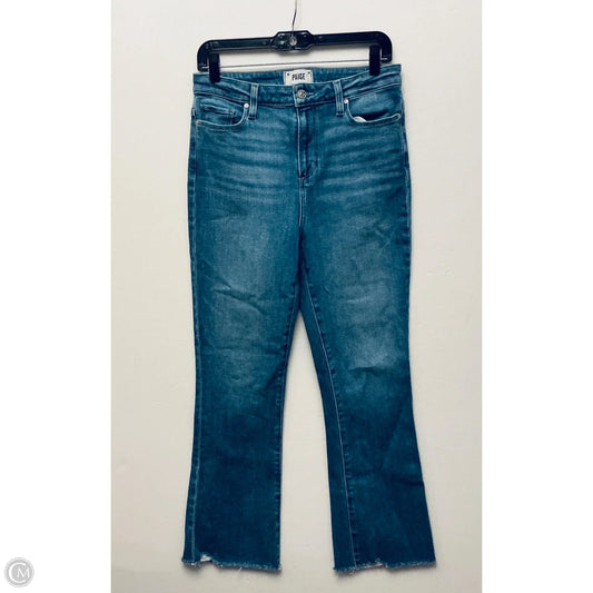 Jeans Flared By Paige In Blue Denim, Size: 8