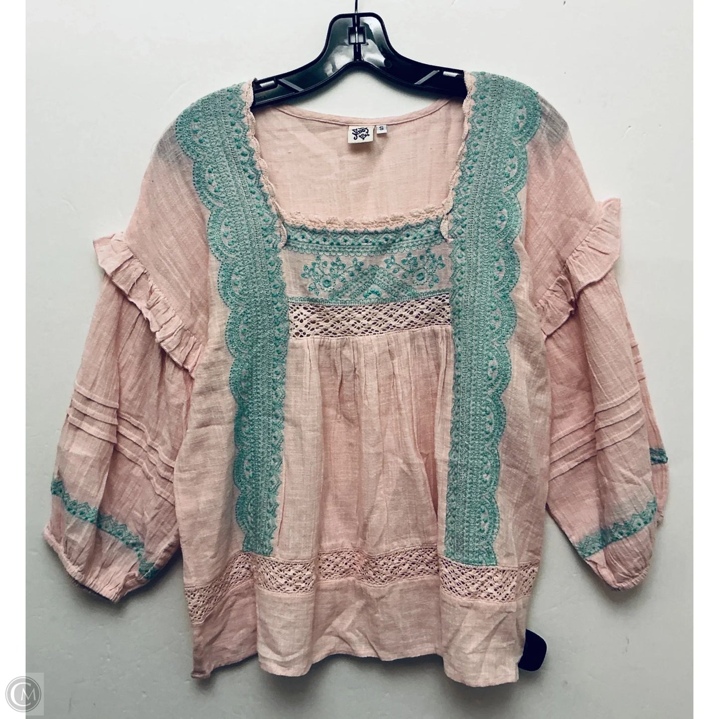 Top Long Sleeve By Ivy Jane In Pink, Size: S