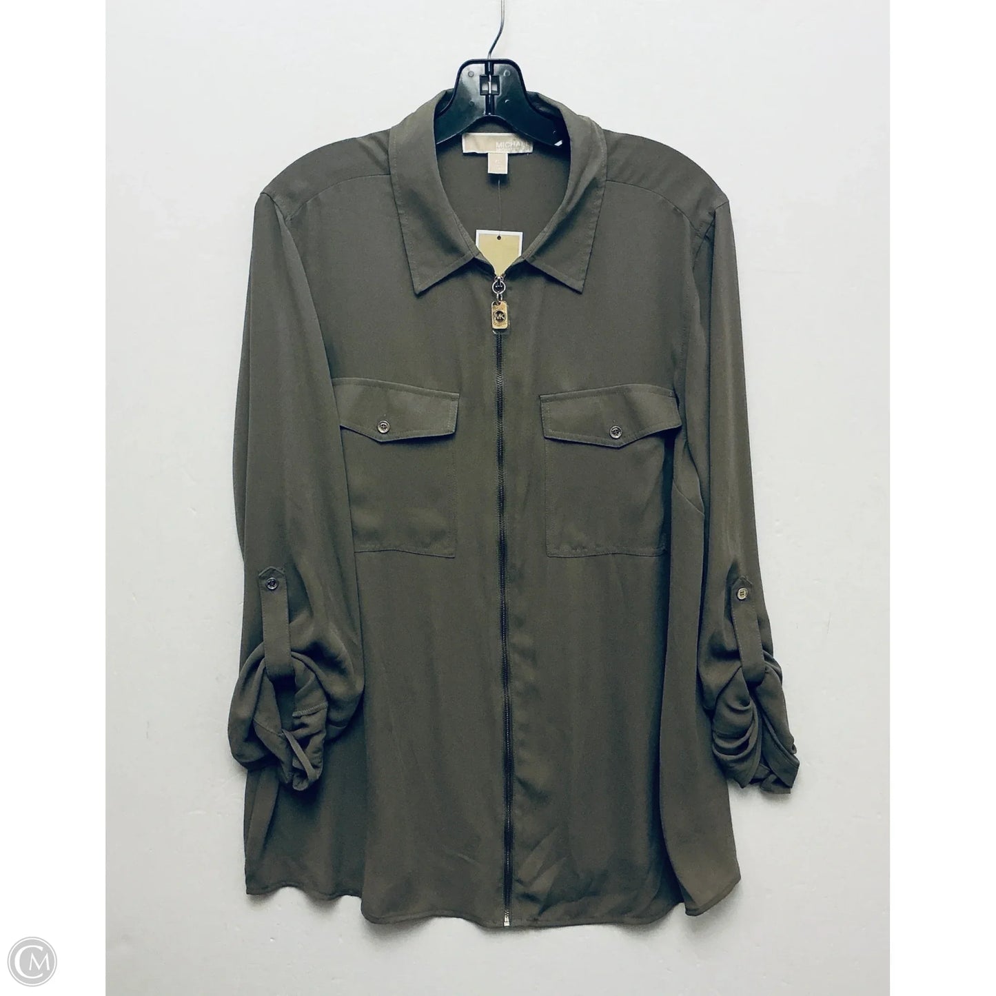 Top Long Sleeve By Michael By Michael Kors In Green, Size: Xl