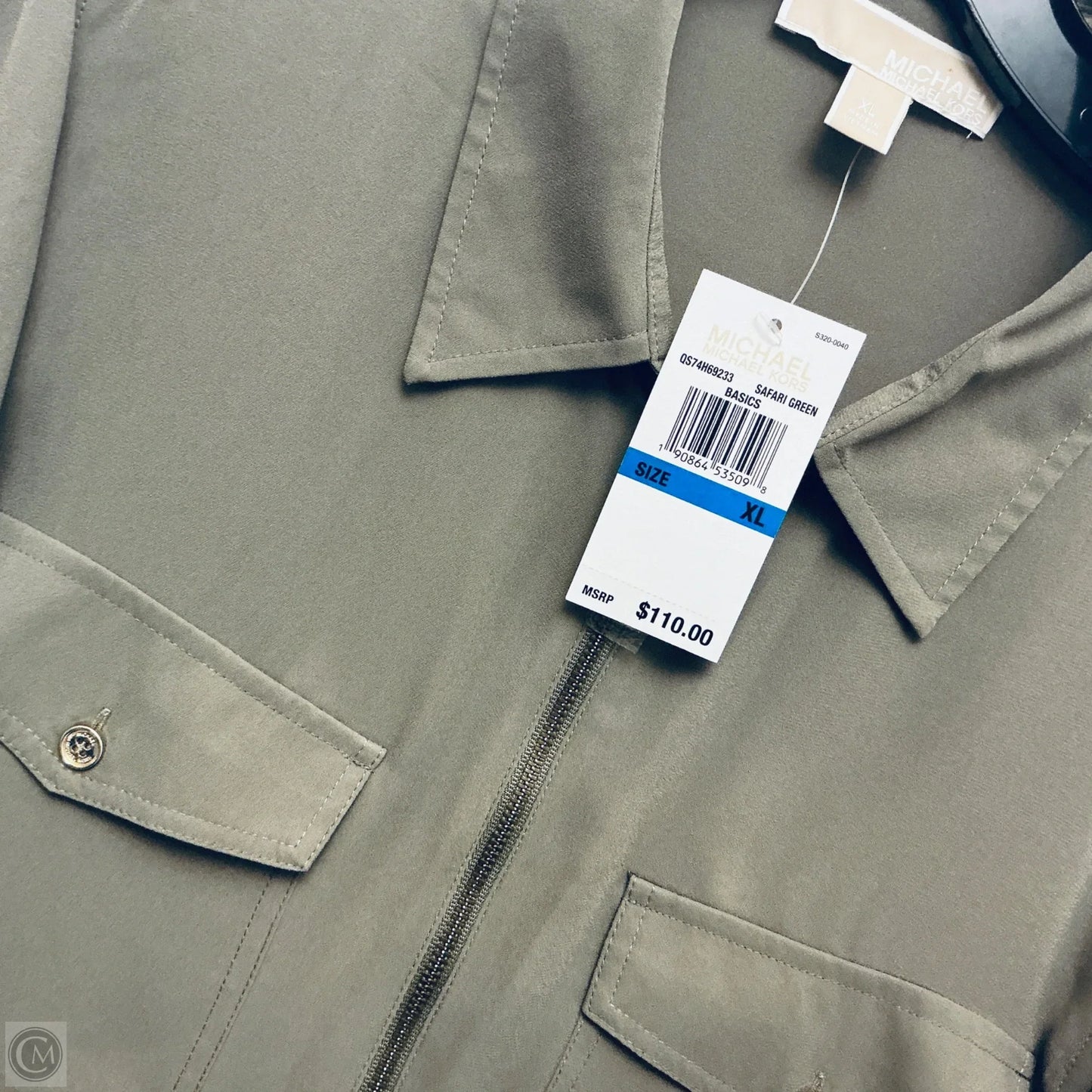 Top Long Sleeve By Michael By Michael Kors In Green, Size: Xl