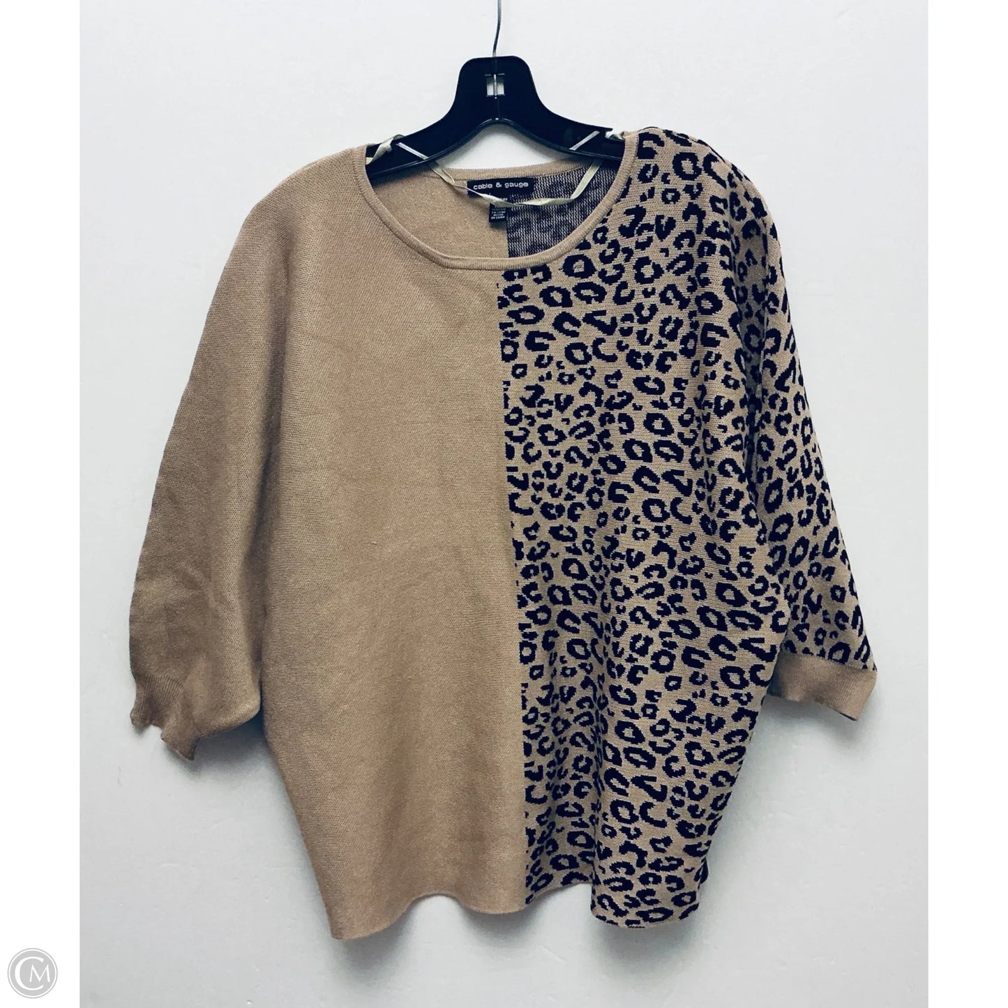 Top Long Sleeve By Cable And Gauge In Animal Print, Size: Xl