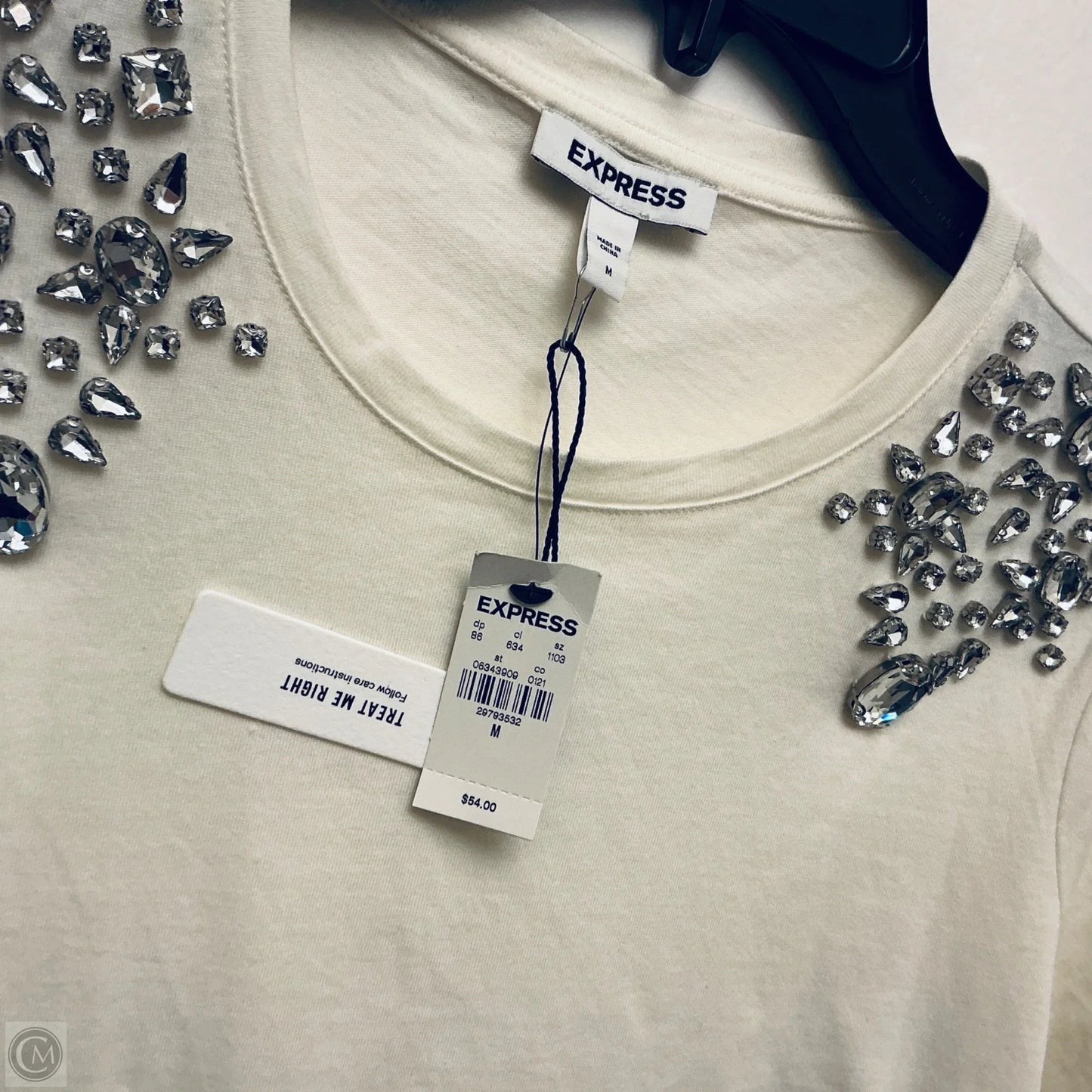 Top Short Sleeve By Express In White, Size: M