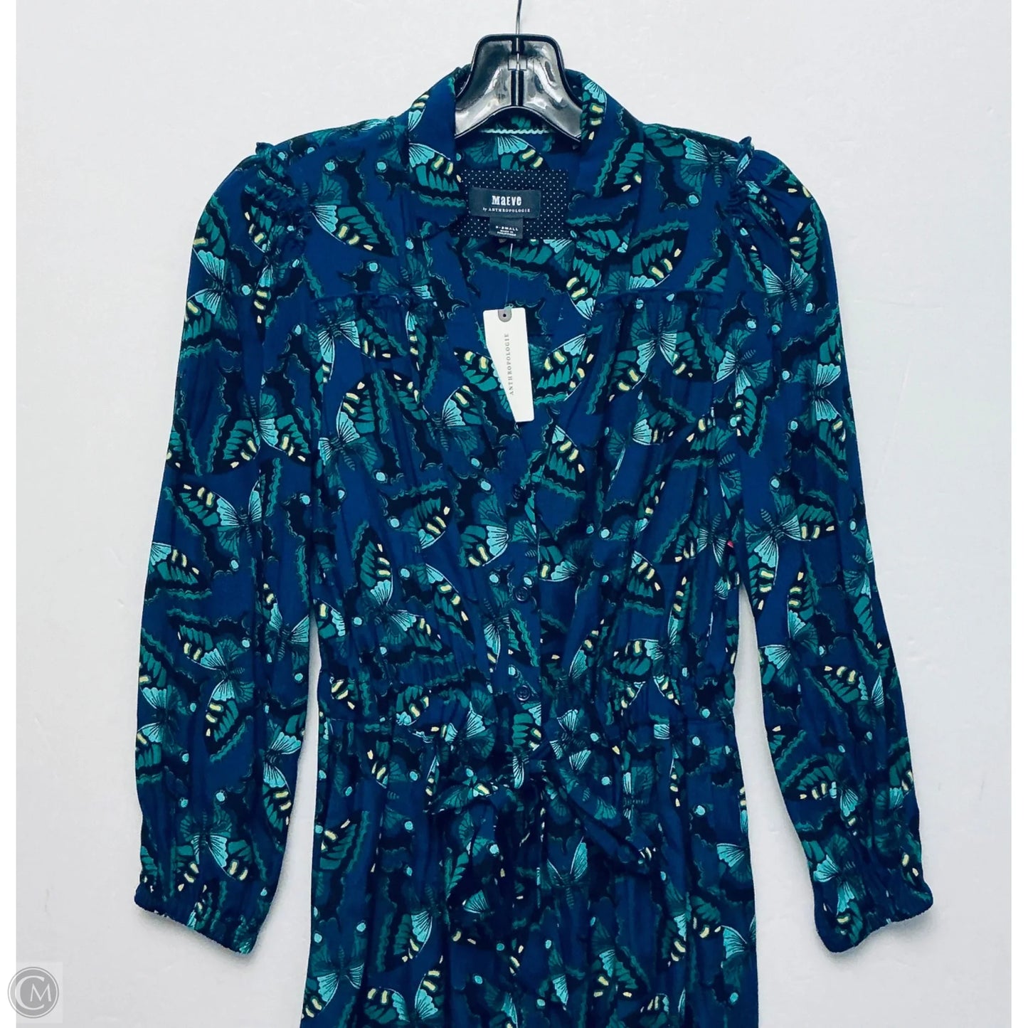 Dress Casual Short By Anthropologie In Blue & Green, Size: Xs