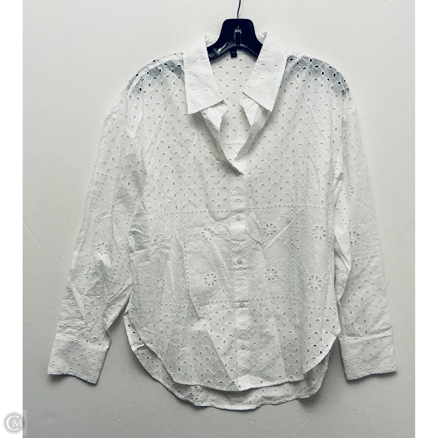 Top Long Sleeve By Express In White, Size: S