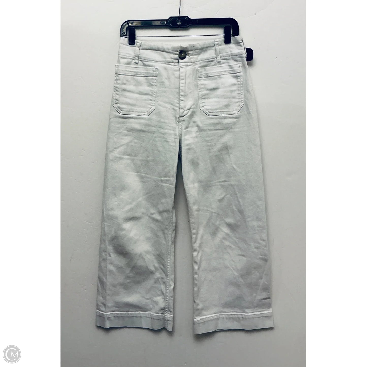 Jeans Wide Leg By Anthropologie In White, Size: 8