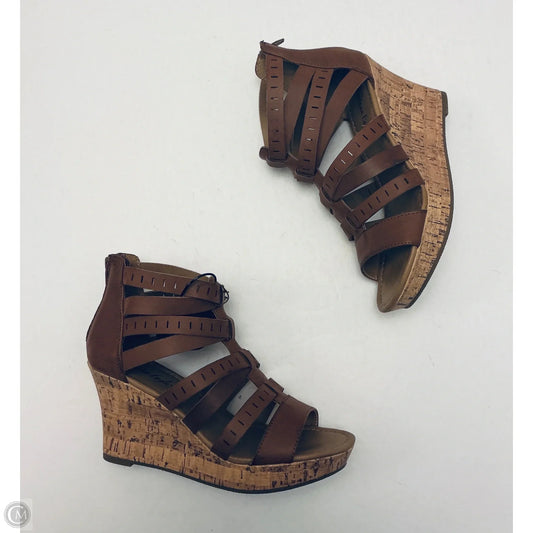 Sandals Heels Wedge By American Eagle In Brown, Size: 8