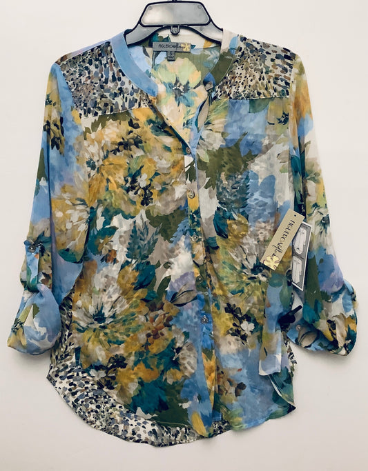 Top 3/4 Sleeve By Figuero & Flower In Floral Print, Size: S