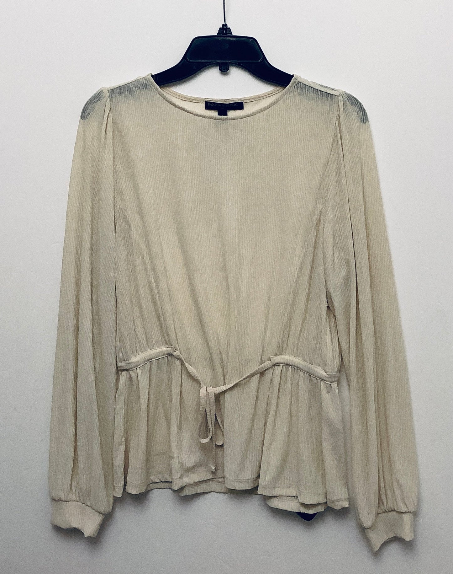 Top Long Sleeve By Banana Republic In Cream, Size: S
