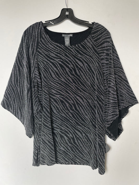 Black & Grey Top Short Sleeve Chelsea And Theodore, Size Xl