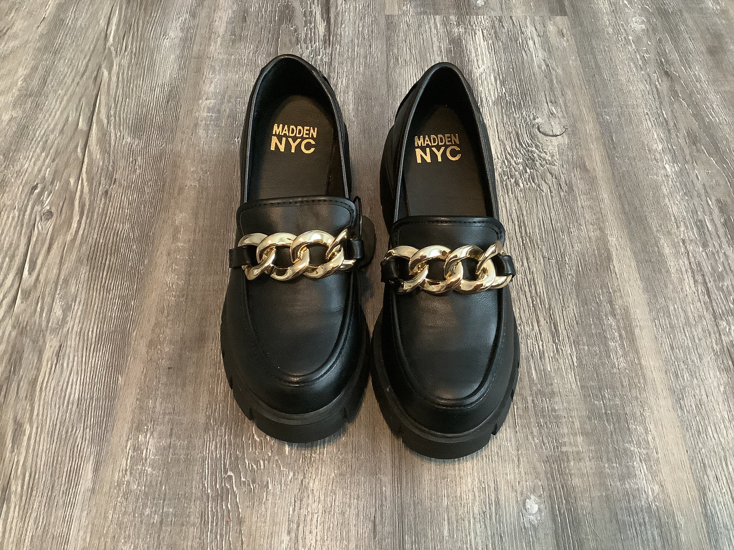 Black Shoes Heels Block Madden Nyc, Size 6