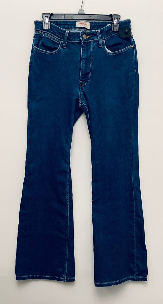 Jeans Flared By Wrangler In Blue Denim, Size: 8