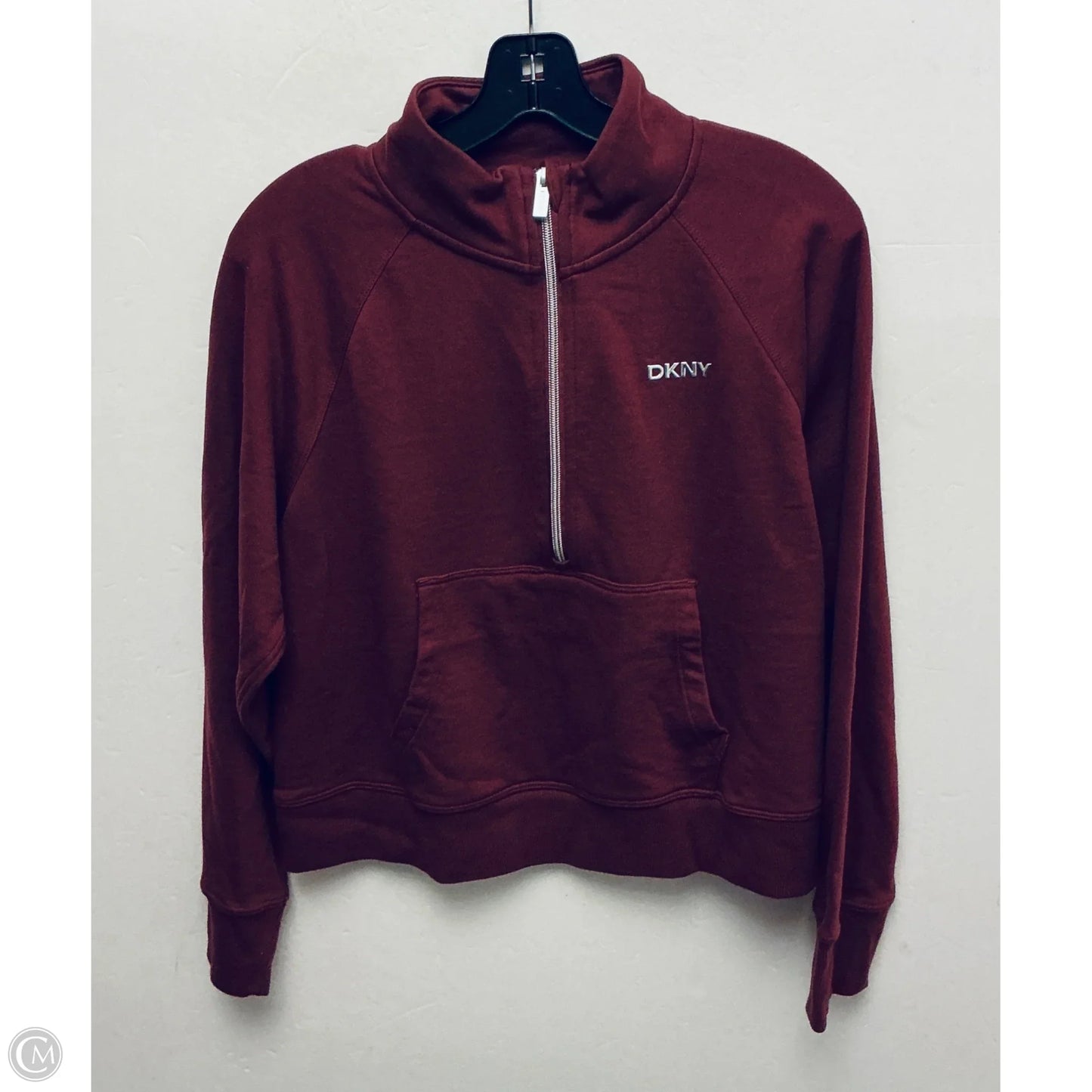 Sweatshirt Collar By Dkny In Maroon, Size: M