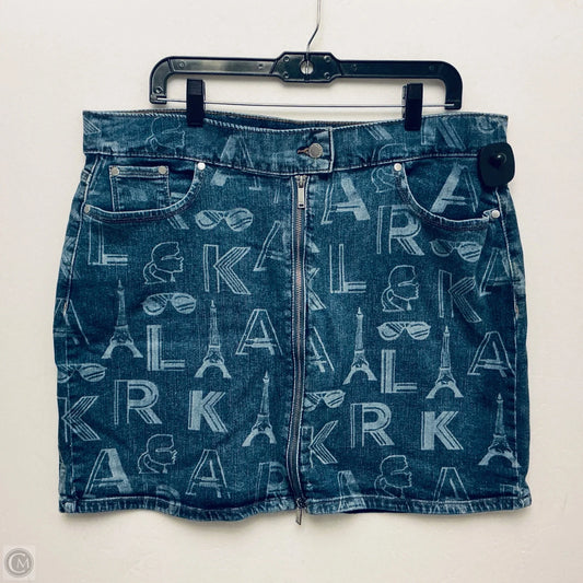 Skirt Designer By Karl Lagerfeld In Blue, Size: 16
