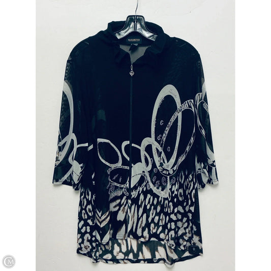 Top Long Sleeve By Cmc In Black & White, Size: M
