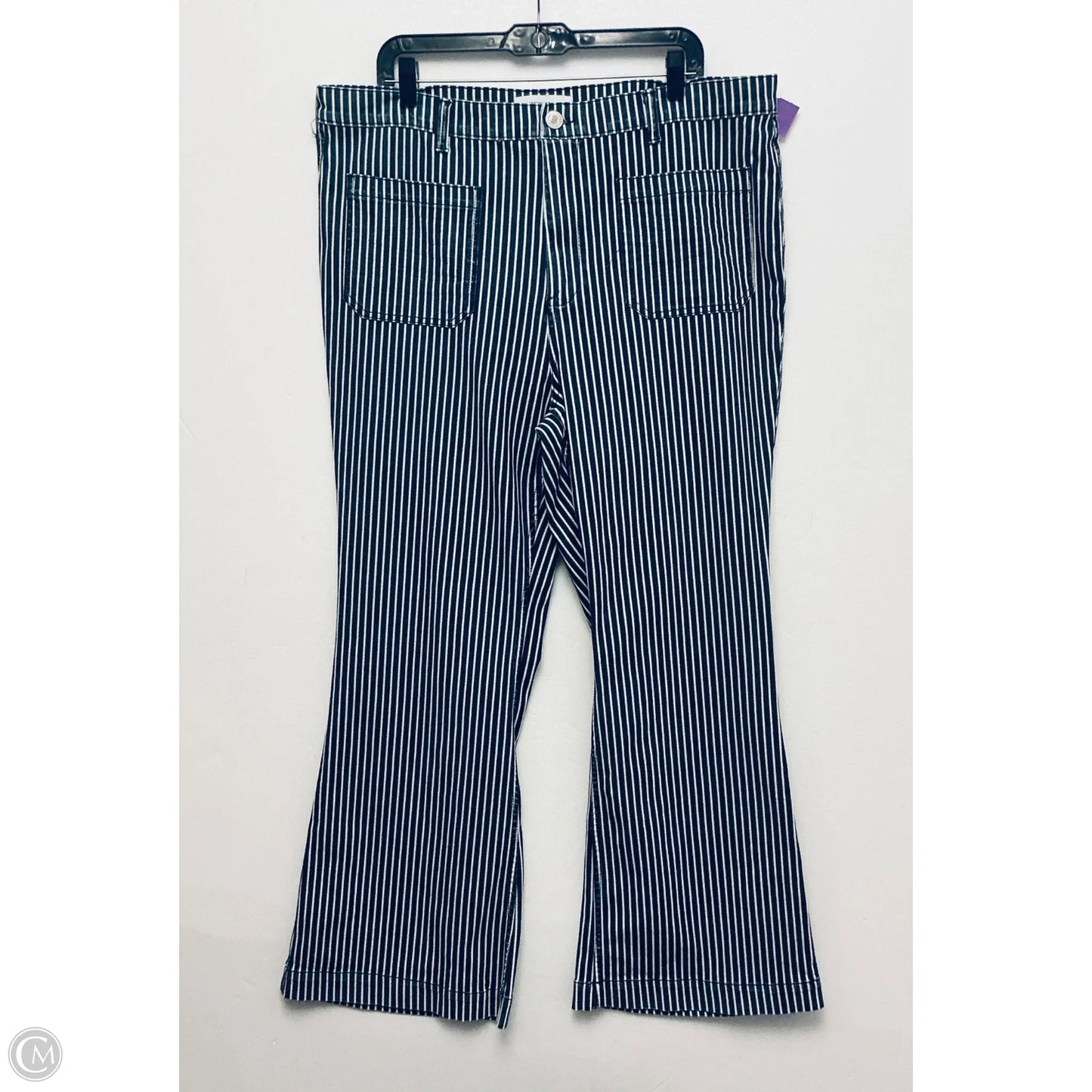 Jeans Flared By Forever 21 In Striped Pattern, Size: 18