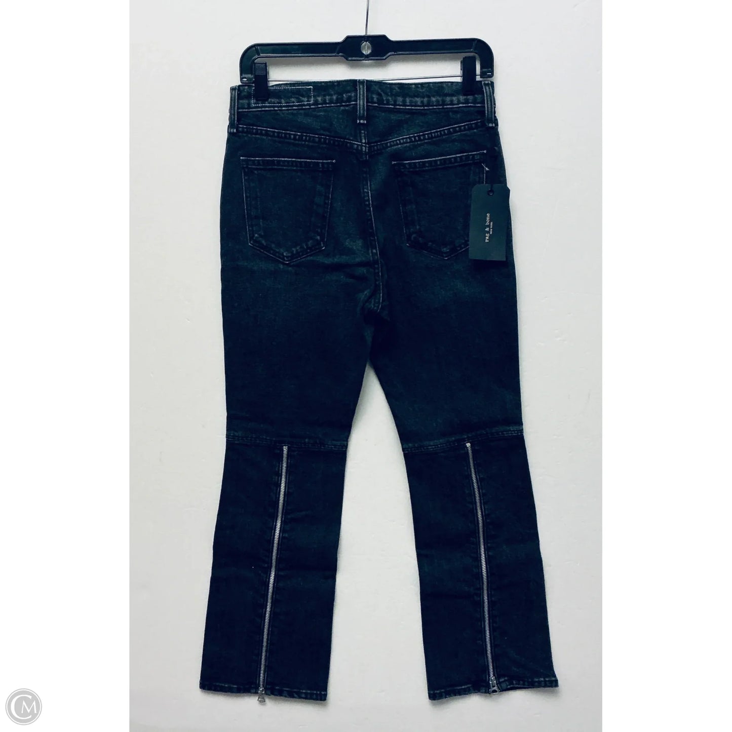 Jeans Straight By Rag And Bone In Grey Denim, Size: 4