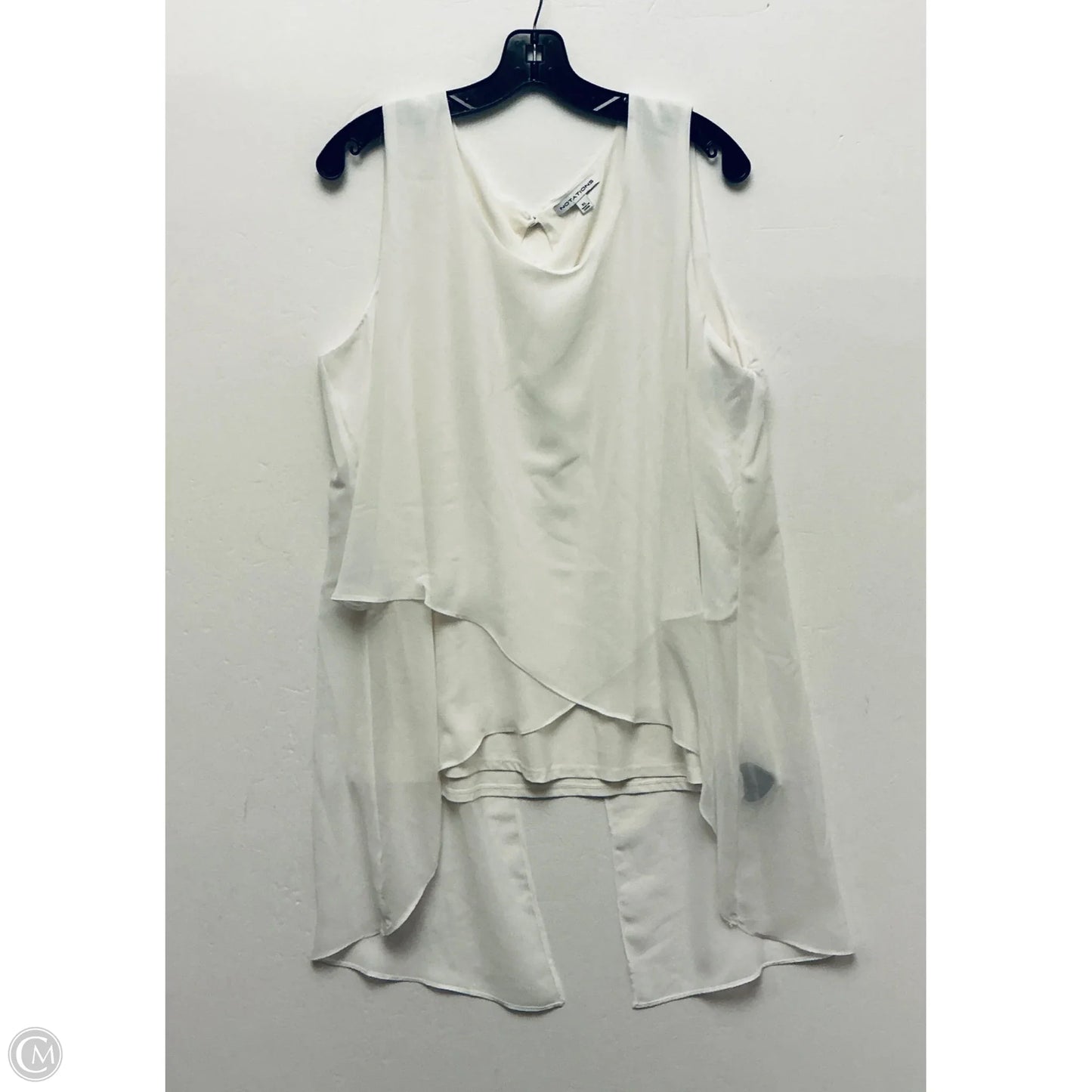 Top Sleeveless By Notations In White, Size: Xl