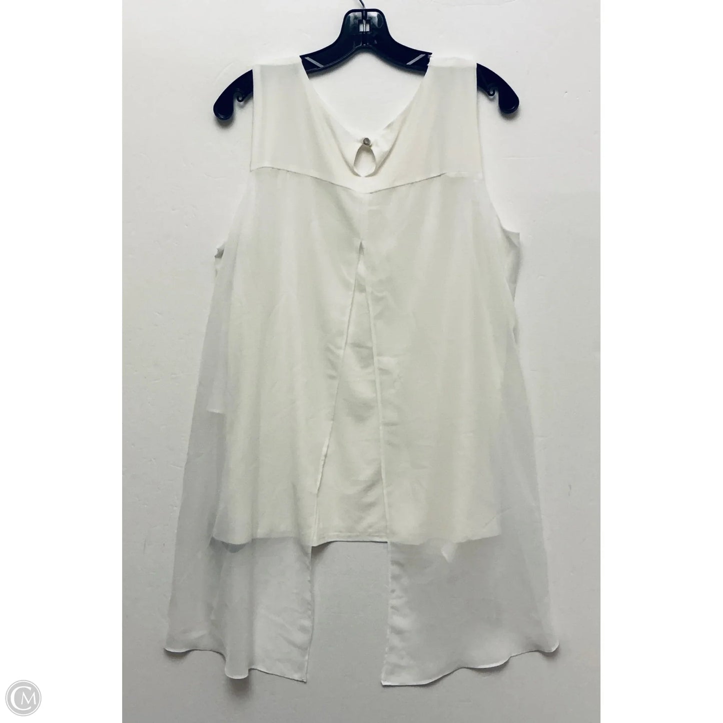 Top Sleeveless By Notations In White, Size: Xl