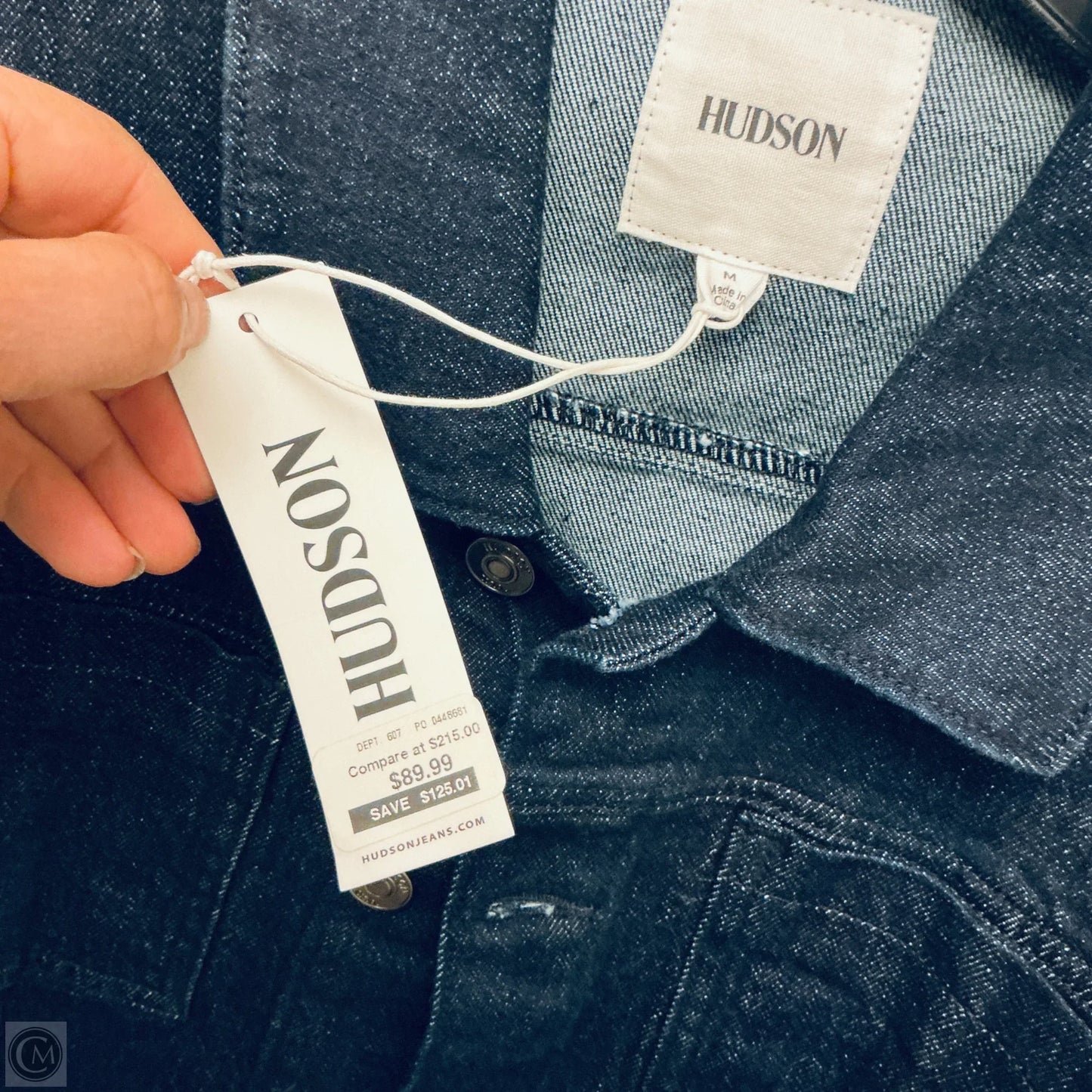 Jacket Denim By Hudson In Blue, Size: M