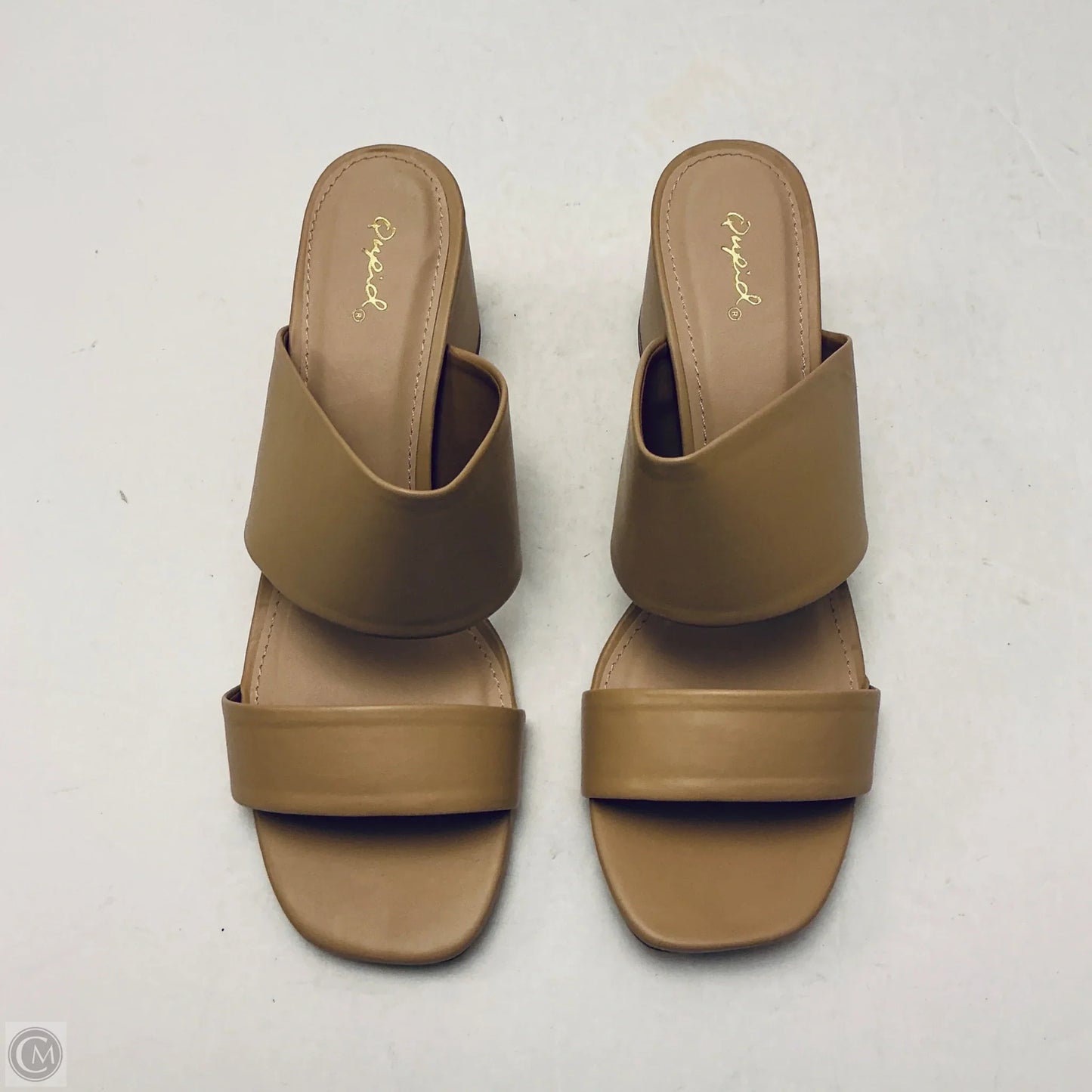 Sandals Heels Block By Qupid In Tan, Size: 10