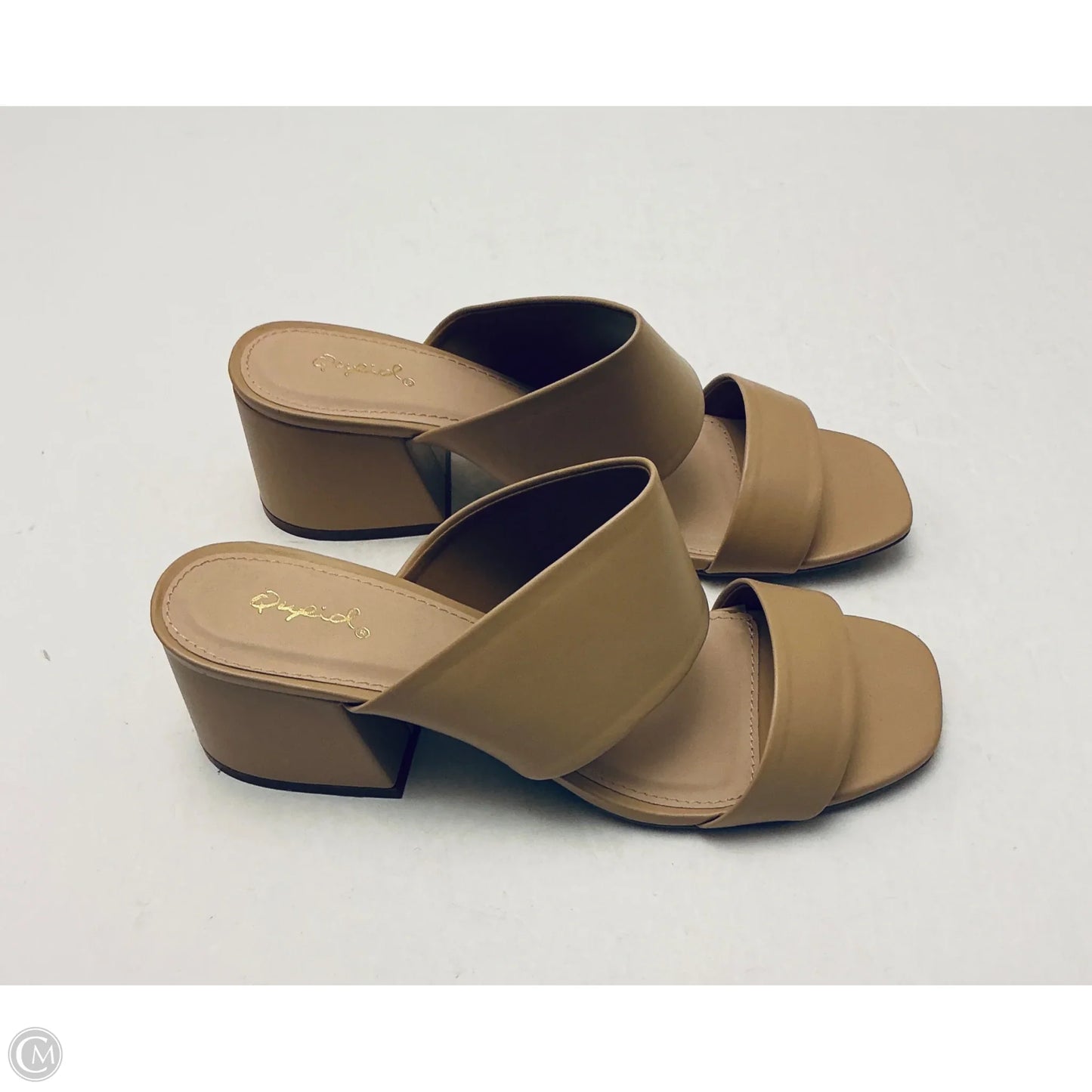 Sandals Heels Block By Qupid In Tan, Size: 10