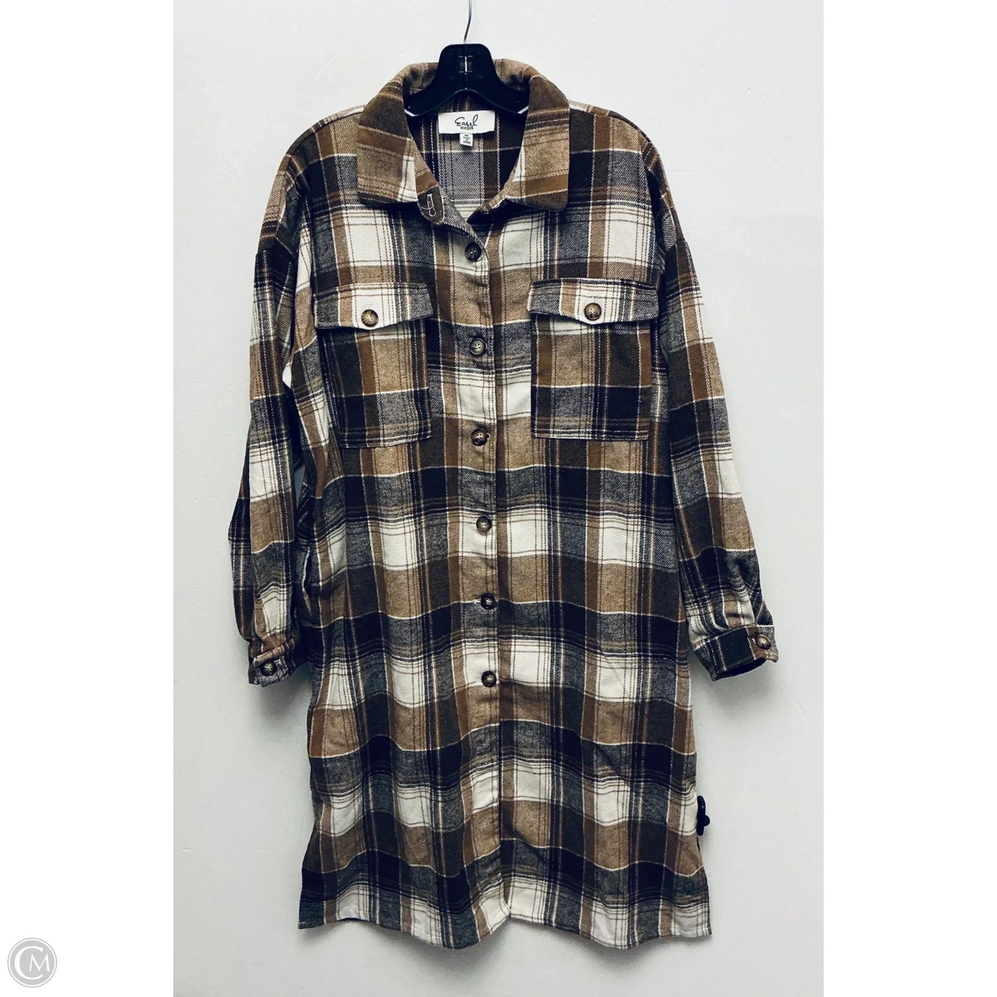 Dress Casual Midi By Easel In Plaid Pattern, Size: M