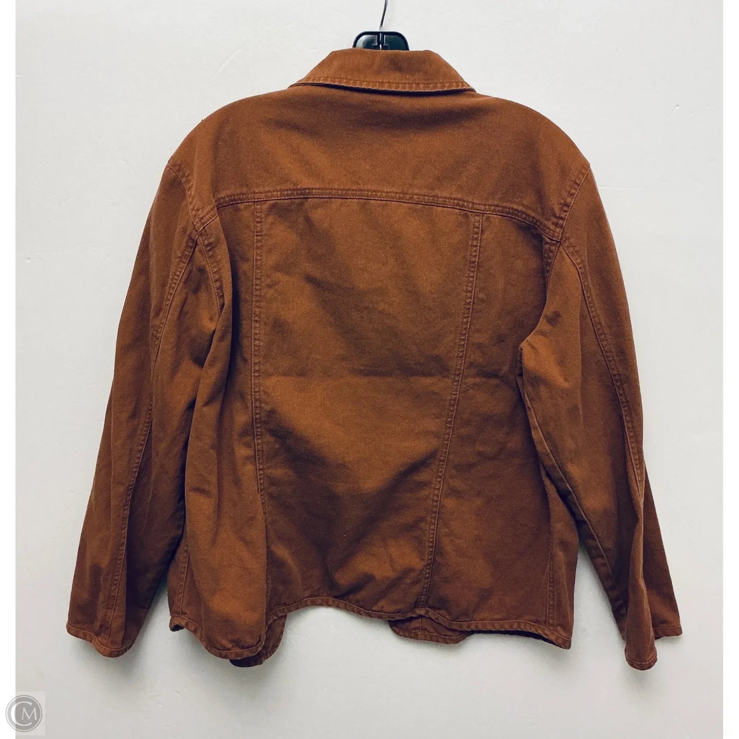 Jacket Shirt By Chicos In Brown, Size: Xl