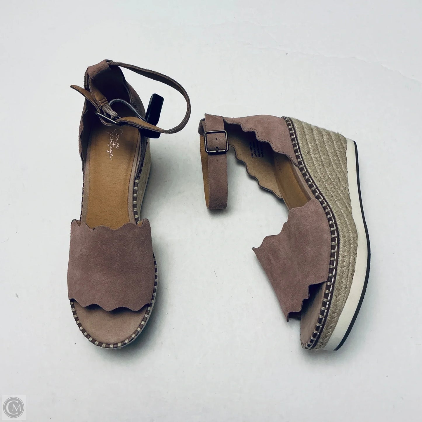 Shoes Heels Wedge By Crown Vintage In Taupe, Size: 8.5