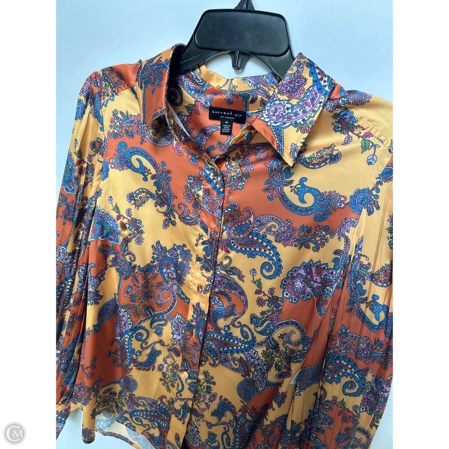 Top Long Sleeve By Current Air In Paisley Print, Size: M