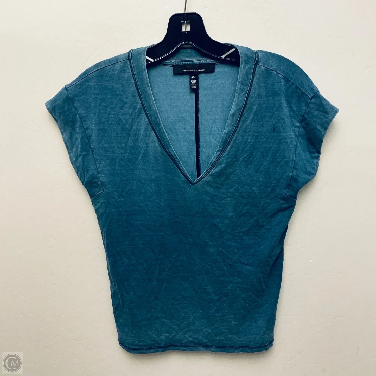 Top Short Sleeve By White House Black Market In Blue, Size: Xxs