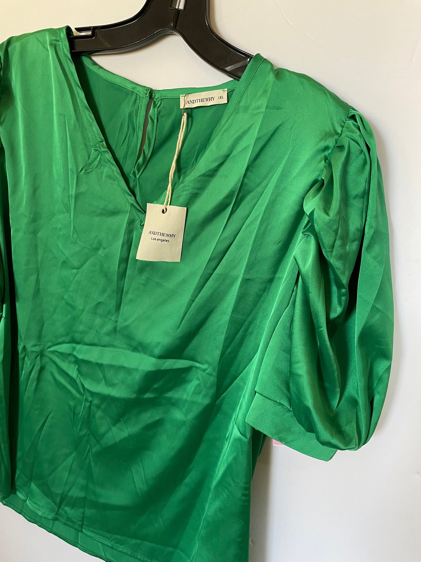 Green Top Short Sleeve Cmc, Size 1x