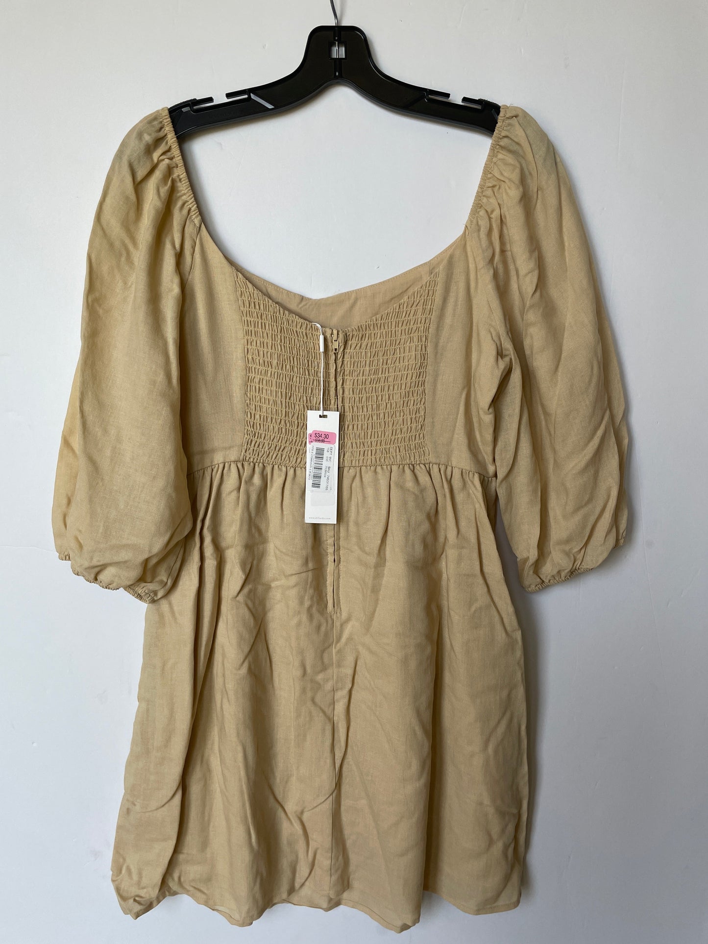 Tan Dress Casual Short Cmb, Size S