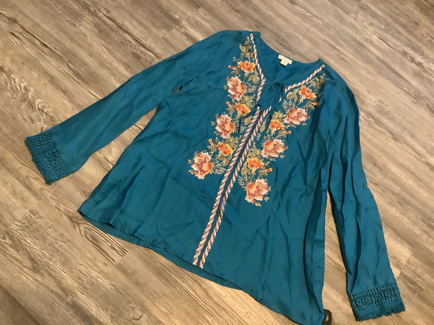 Blue Top Long Sleeve Sundance, Size L