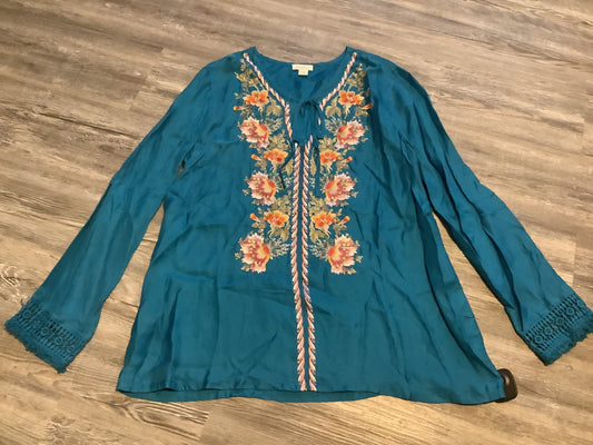 Blue Top Long Sleeve Sundance, Size L