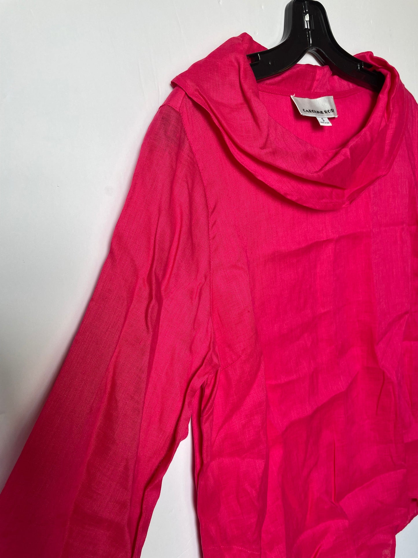 Pink Top Linen Long Sleeve Caroline Rose, Size S