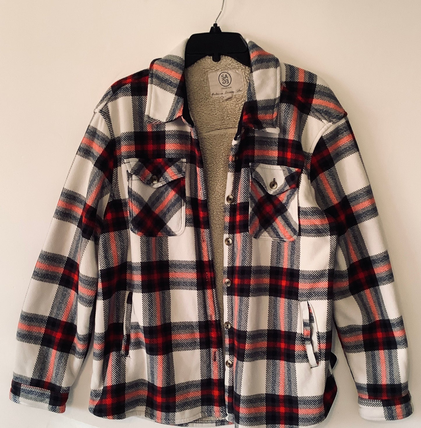 Jacket Shirt By Sage In Plaid Pattern, Size: Xl